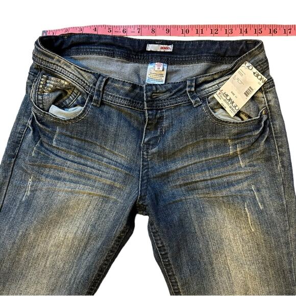 Bongo Women’s Embellishment Distressed Straight Leg Jeans Sz 11 - Picture 10 of 13